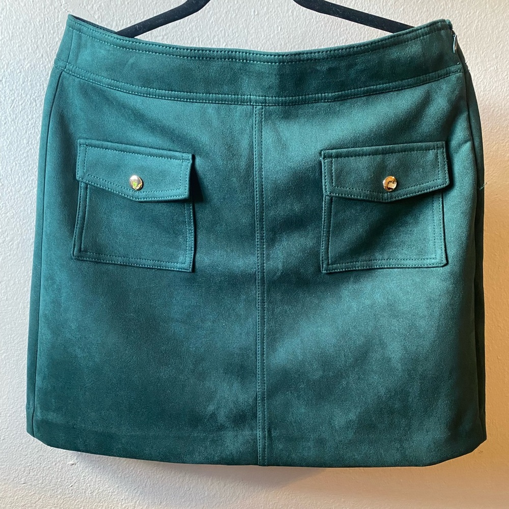 Emerald Green Mini Skirt LOFT
